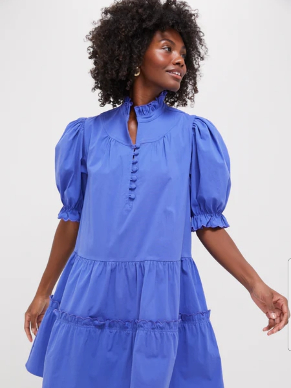 Tuckernuck Azure Blue Serena Puff Sleeve Mini Dress